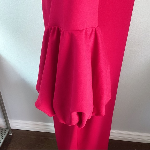 45. SHEIN red ruffle sleeves long dress - Picture 4 of 6